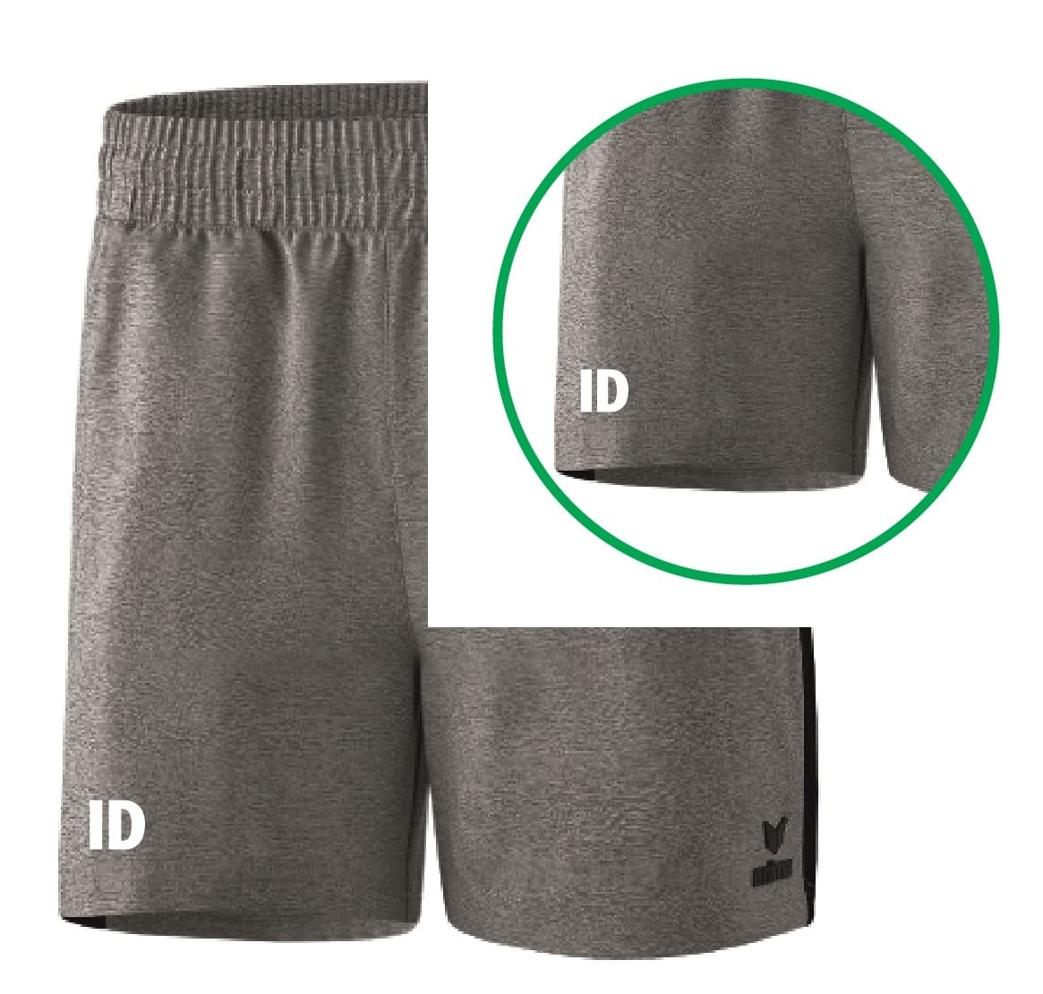 Druck Initialen Unterteil/Hose/Shorts einfarbig vorne